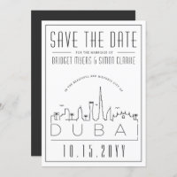 Dubai Wedding Deco Style Skyline Save the Date