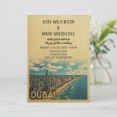 Dubai Wedding Invitation  midden in de eeuw Kaart (Staand voorkant)