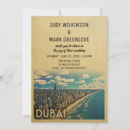 Dubai Wedding Invitation  midden in de eeuw Kaart