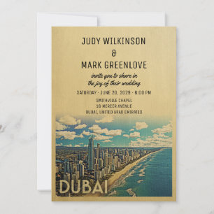 Dubai Wedding Invitation  midden in de eeuw Kaart