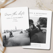 Dubai Wedding Save the Date Zwart & Wit Classy Kaart