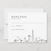 Dubai Wedding | Stylized City Skyline RSVP (Voorkant)