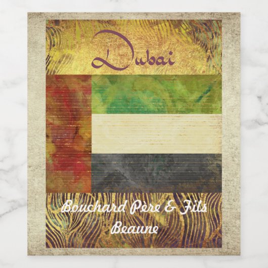 Dubai Wijnlabel Wijn Etiket (Enkel label)