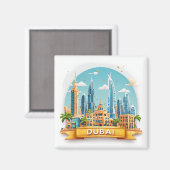 🧲 Dubai World Reiscollectie Herinnering 🌍 Magneet (Voorkant / Achterkant)