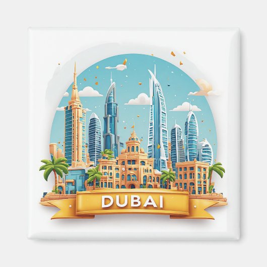 🧲 Dubai World Reiscollectie Herinnering 🌍 Magneet (Voorkant)