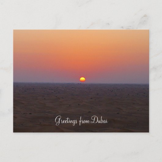 dubai zonsondergang briefkaart (Voorkant)