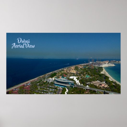 Dubai's Greenery Desert Zee Aerial Bird's Eye Uitz Poster (Voorkant)