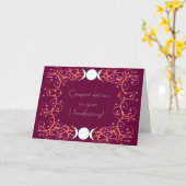 Dubbel 3 in 1 Lesbische Wiccan Wedding Congrats Kaart (Gele Bloem)