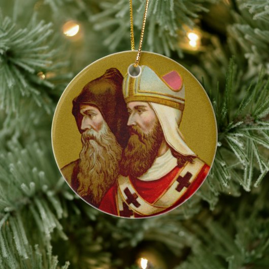 Dubbel Afbeelding SS. Cyril & Methodius (M 001) Keramisch Ornament (Boom)