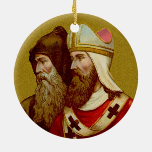Dubbel Afbeelding SS. Cyril & Methodius (M 001) Keramisch Ornament (Achterkant)