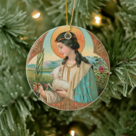 Dubbel Afbeelding St. Agnes van Rome (BK 006) Keramisch Ornament