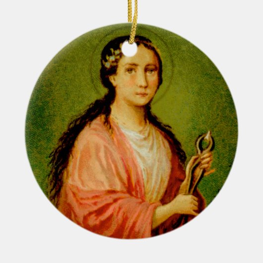 Dubbel Afbeelding St. Apollonia (BLA 001) Keramisc Keramisch Ornament (Voorkant)