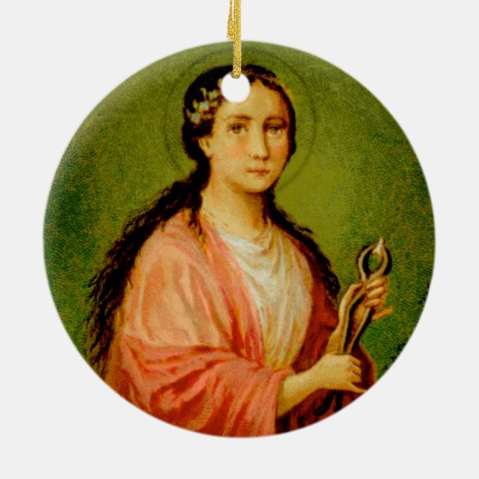 Dubbel Afbeelding St. Apollonia (BLA 001) Keramisc Keramisch Ornament (Achterkant)