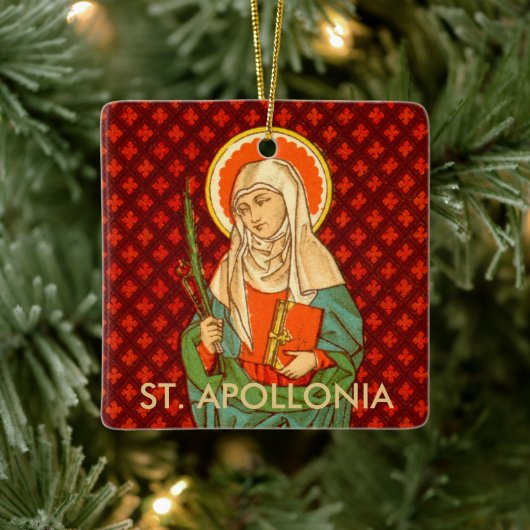 Dubbel Afbeelding St. Apollonia (VVP 001) Vierkant Keramisch Ornament (Boom)