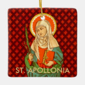 Dubbel Afbeelding St. Apollonia (VVP 001) Vierkant Keramisch Ornament (Voorkant)