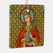 Dubbel Afbeelding St. Barbara (JP 01) Square Keramisch Ornament (Rechts)