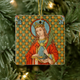Dubbel Afbeelding St. Barbara (JP 01) Square Keramisch Ornament