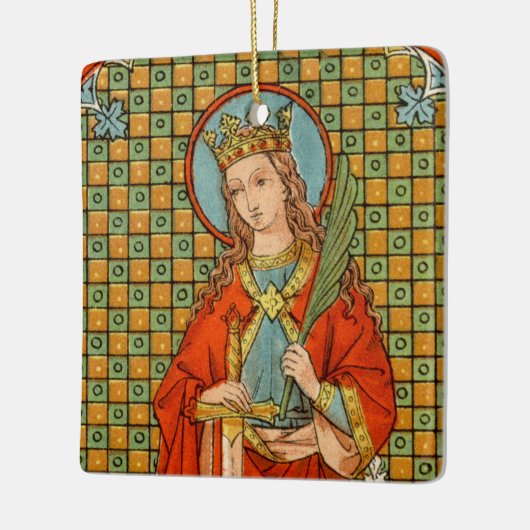 Dubbel Afbeelding St. Barbara (JP 01) Square Keramisch Ornament (Links)