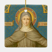 Dubbel Afbeelding St. Clare of Assisi (SAU 027) Keramisch Ornament (Achterkant)