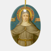 Dubbel Afbeelding St. Clare of Assisi (SAU 027) Keramisch Ornament (Voorkant)