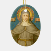 Dubbel Afbeelding St. Clare of Assisi (SAU 027) Keramisch Ornament (Achterkant)
