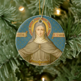 Dubbel Afbeelding St. Clare of Assisi (SAU 027) Keramisch Ornament