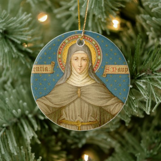 Dubbel Afbeelding St. Clare of Assisi (SAU 027) Keramisch Ornament (Boom)