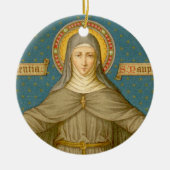 Dubbel Afbeelding St. Clare of Assisi (SAU 027) Keramisch Ornament (Voorkant)