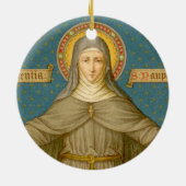 Dubbel Afbeelding St. Clare of Assisi (SAU 027) Keramisch Ornament (Achterkant)