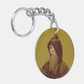 Dubbel Afbeelding St. Cyril de Monk (M 002) Sleutelhanger (Voorkant Links)