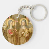 Dubbel Afbeelding Twee Arme Clare Heiligen (SAU 27 Sleutelhanger (Achterkant)