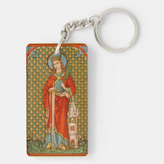Dubbel Afbeelding van St. Barbara (JP 01) Sleutelhanger (achterkant)