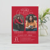 Dubbel Afstudeerboog Foto Afstuderen Kaart (Staand voorkant)