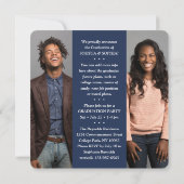 Dubbel Afstuderen 2 Afstudeerders & 4 foto's Navy  Aankondiging (Achterkant)