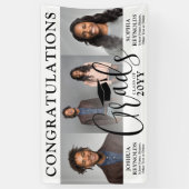 Dubbel Afstuderen 3 Fotocollage Gezamenlijke Parti Spandoek (Verticaal)