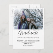 Dubbel Afstuderen De datumfoto opslaan Briefkaart (Voorkant / Achterkant)