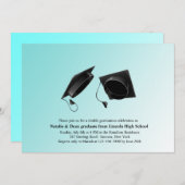 Dubbel Afstuderen Pet gooien Kaart (Voorkant / Achterkant)