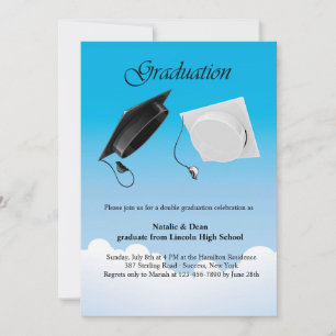 Dubbel Afstuderen Pet Toss Invitation Kaart