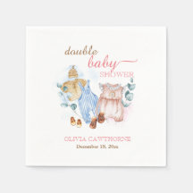 Dubbel Baby shower Waterverf Roze Blauw