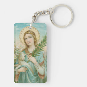 Dubbel beeld St. Agnes van Rome (MH 01) Sleutelhanger