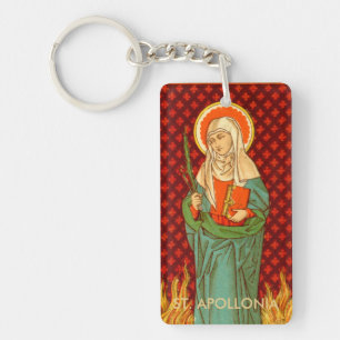 Dubbel Beeld St. Apollonia (VVP 001) Rect Acryl Sleutelhanger