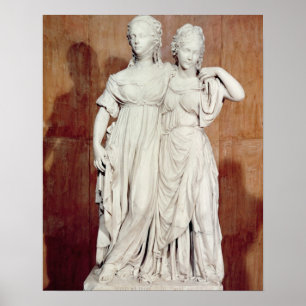 Dubbel beeld van de Princesses Louise (1776-1810) Poster