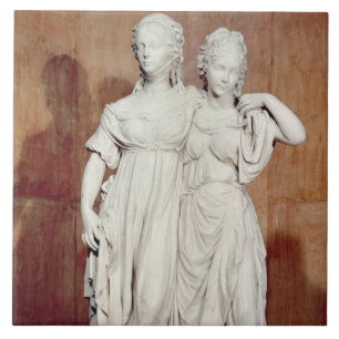 Dubbel beeld van de Princesses Louise (1776-1810) Tegeltje