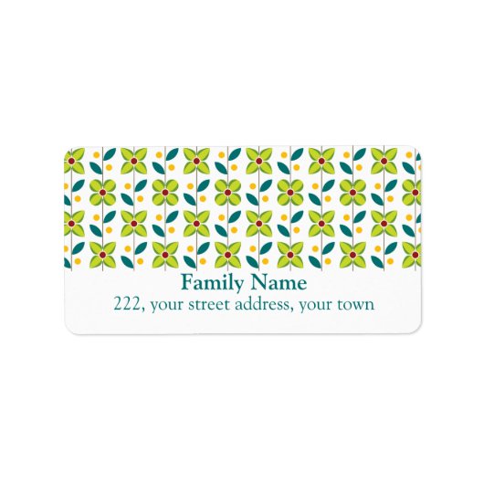 Dubbel Bloempatroon Groen 2 Etiket (Voorkant)