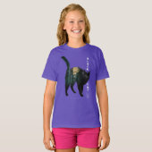 Dubbel blootstellingseffect - zwart katje t-shirt (Voorkant volledig)