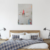Dubbel Canvas met retro-ruimtevaart Afdruk (Insitu (Slaapkamer))