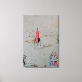 Dubbel Canvas met retro-ruimtevaart Afdruk