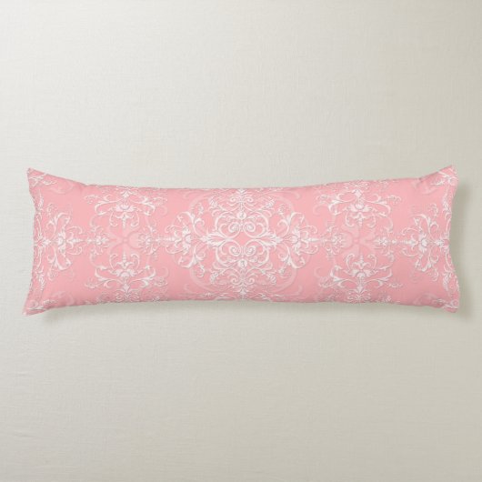Dubbel Damast Bleke Prinses Roze Lichaamskussen (Voorkant)