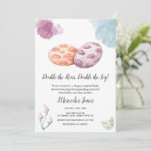 Dubbel de brul, dubbel het Joy Dragon Baby shower Kaart (Staand voorkant)