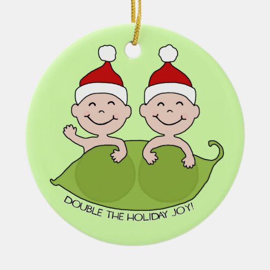DUBBEL DE HOLIDAY JOY! KERAMISCH ORNAMENT (Voorkant)